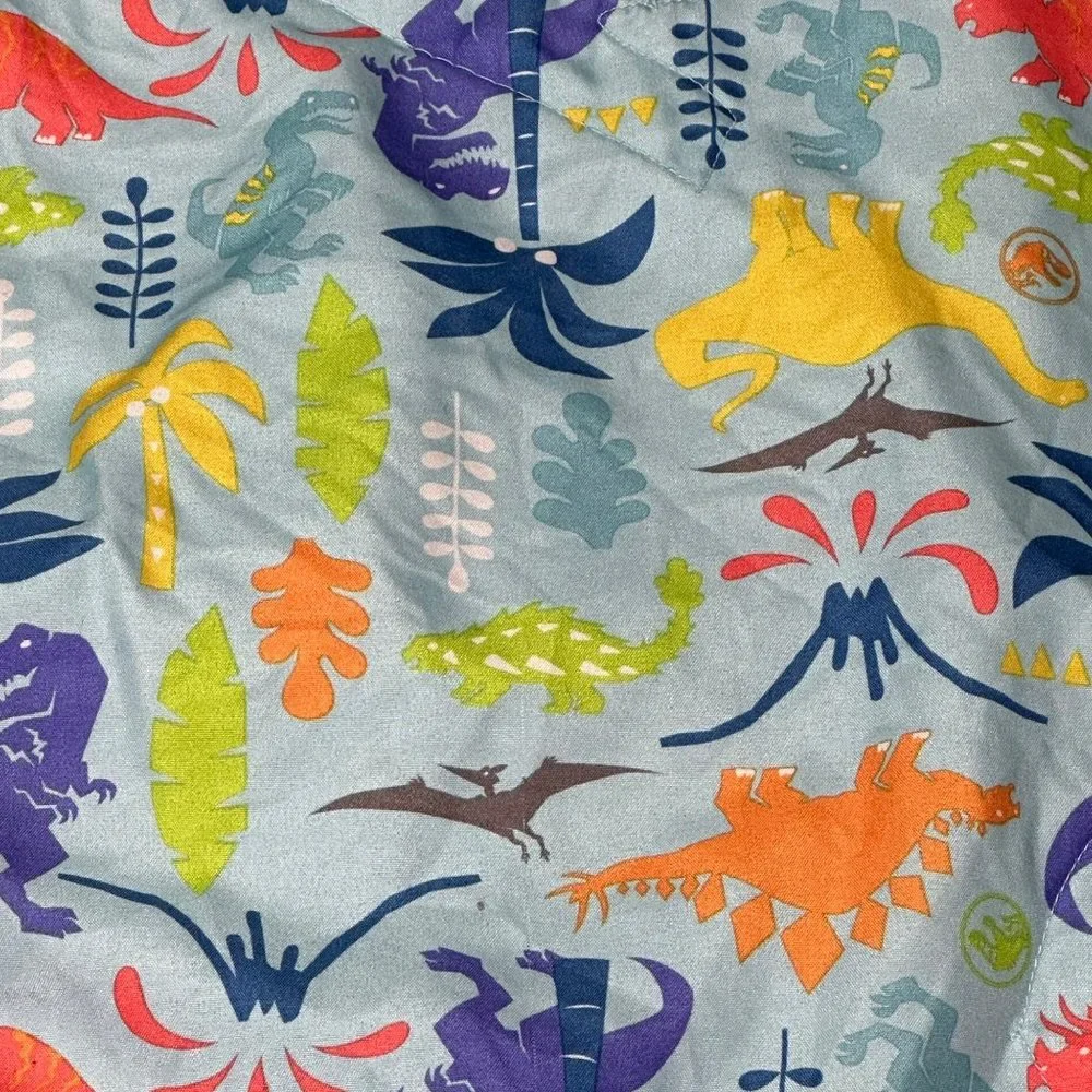 Jurassic World Save Our Dinos Bedding Comforter Blue Green Toddler Bed Blanket